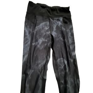 EUC Sweaty Betty leggings gray black design w ventilation knees sz S activewear